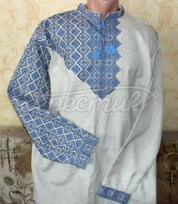 Мужская вышитая рубашка "Многогранная" фото