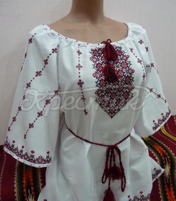 Женская сорочка вышиванка "Цветочная геометрия"