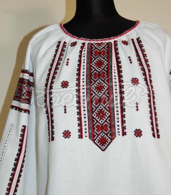 Женская вышиванка счетной низью "Красная сварга"