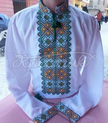 Мужская вышиванка "Изумрудная" купить