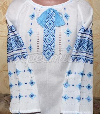 Женская вышиванка "Голубые ромбы" купить