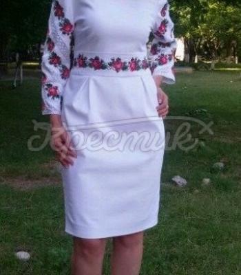 Женское вышитое платье Роза купить