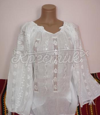 Женскя маркизетовая вышиванка "Калинка" марлёвка фото