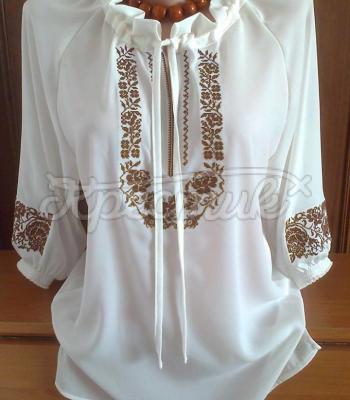 Женская вышиванка"Кофейн ая роза" фото Крестик Киев