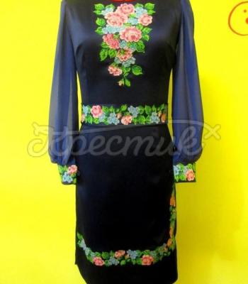 Женское вышитое платье " Цветы лета" купить