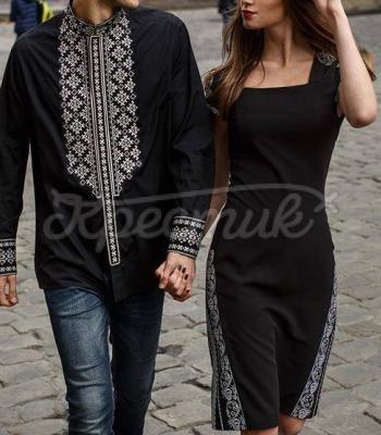 Черные парные вышиванки "Молодость" купить Крестик Киев