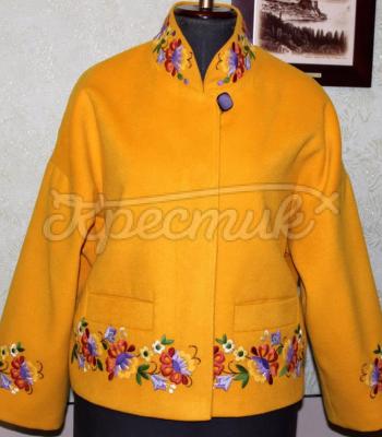 Кашемировый  жакет с вышивкой фото