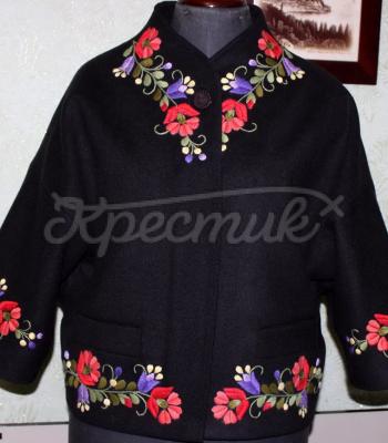 Черный жакет "Цветочный" фото