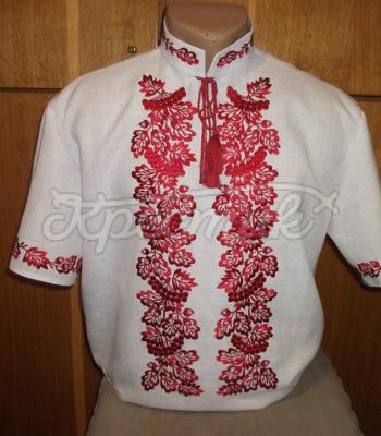 Мужская вышиванка "Магия красного" фото