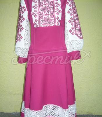Розовое женское платье Ажур фото