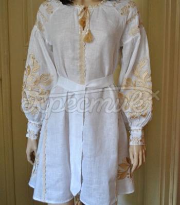 Женское вышитое платье " Золотые узоры" купить