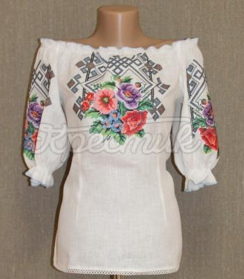 Женская вышиванка "Фиалки" фото