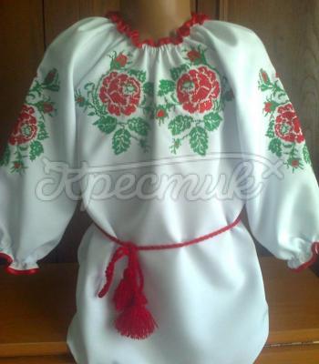 Детское вышитое платье " Роза" купить