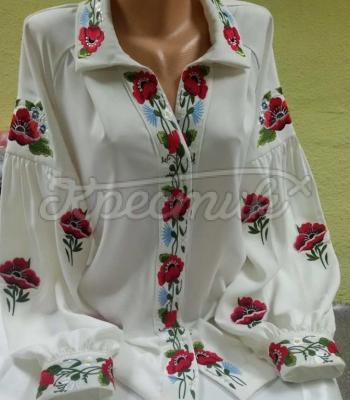 Вышитая женская блуза Маки купить