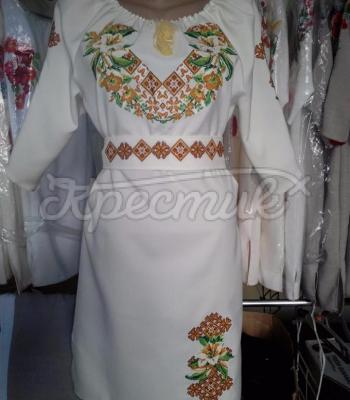 Женское вышитое платье " Золото и лилии" купить