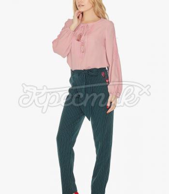 Блуза з V-подібним вирізом на зав'язках фото