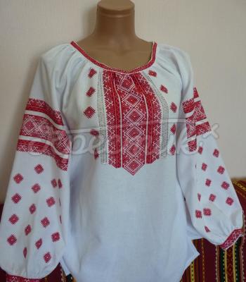 Женская вышиванка низью "Красное изобилие" фото Крестик Киев