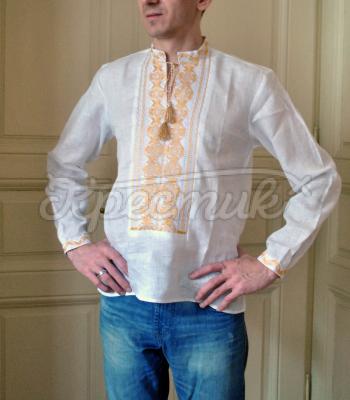Мужская вышитая сорочка "Золото" фото