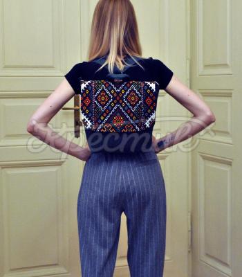 Темно-серая вышитая сумка-трансформер фото