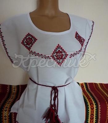 Вышиванка женская летняя на паплине "Три ромба удачи"