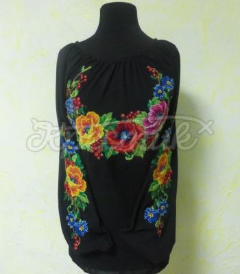 Женская вышиванка "Цветочная роскошь" фото