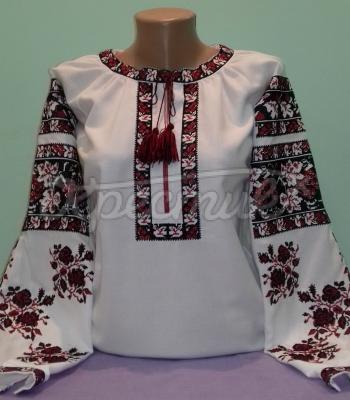 Женская вышиванка "Калина с розами" фото Крестик Киев