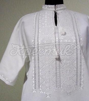 Мужская вышиванка белым по белому купить в интернет-магазине 