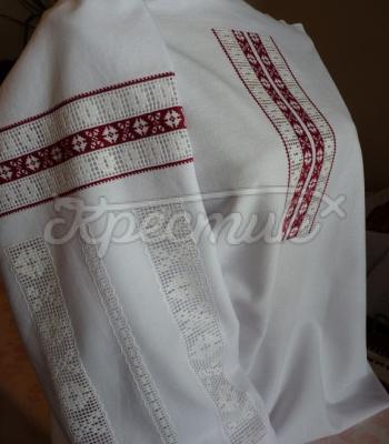 Женская вышиванка "Мережинка красная" фото
