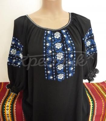 Красивая черная шифоновая блуза купить