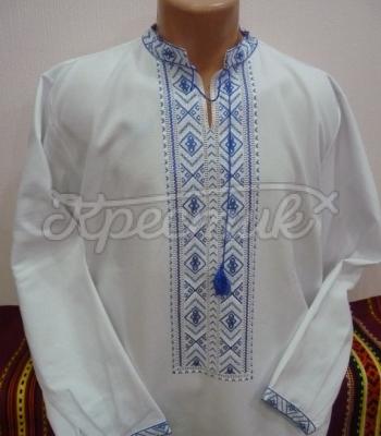 Мужская вышиванка "Синяя гладь"