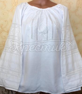 Нежная женская вышиванка "Шелковая магия" фото Крестик