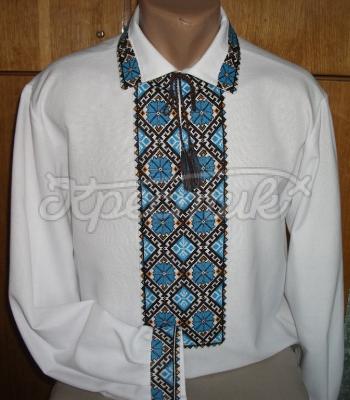 Классическая мужская вышиванка "Синеглазка" фото