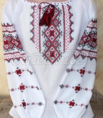 Вышиванка для девочки "Нотка бордо" фото