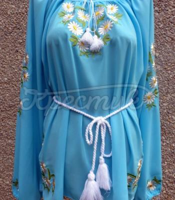 Вышитая женская рубашка "Голубое небо" купить