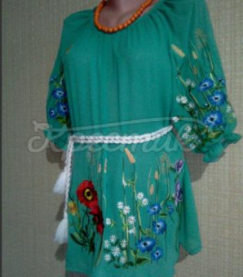 Женская вышиванка "Полевые цветочки" фото Крестик Киев