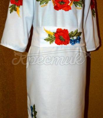 Украинское вышитое платье "Цветочное поле" фото