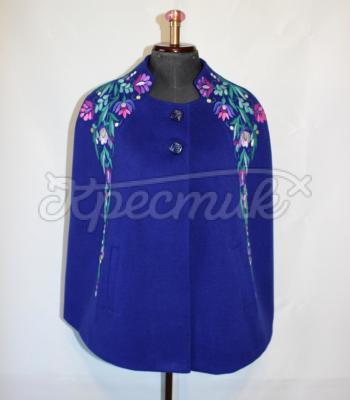 Вышитый женский кейп "Колокольчики малые" фото