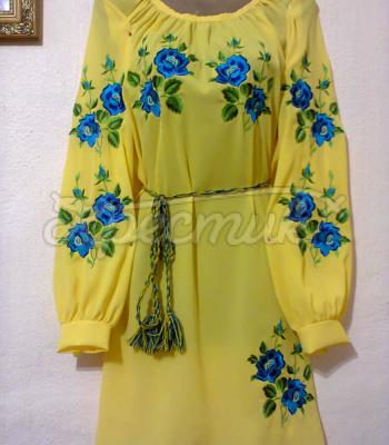 Женское вышитое платье "Солнышко" фото