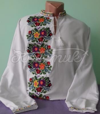 Мужская вышиванка "Борщевские букеты" фото Крестик Киев