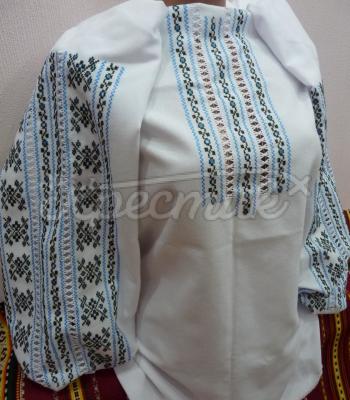 Белая женская вышиванка ручной работы "Росава" фото