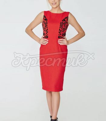 Платье из костюмной ткани с льняным переплетением фото