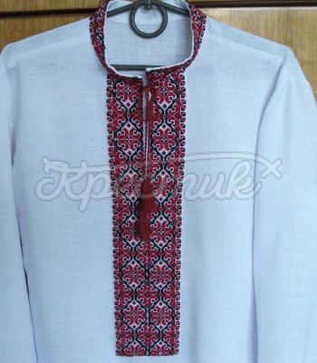 Рубашка мужская вышиванка красно-черная