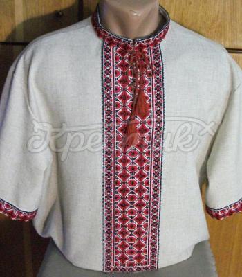 Мужская летняя вышиванка на льне