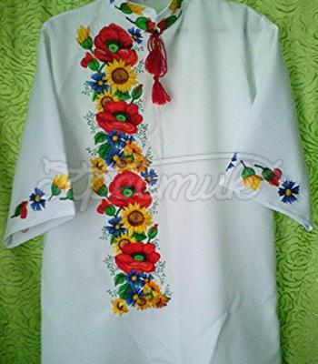 Купить мужскую вышиванку с маками Киев