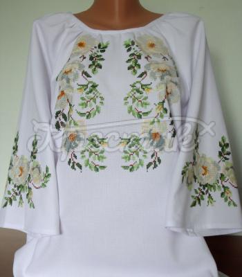 Женская вышиванка в украинском стиле "Цветы шиповника" купить
