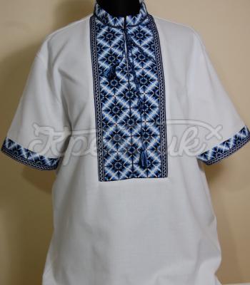 Мужская вышиванка "Синий огонь"