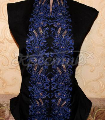 Женская летняя вышиванка "Синяя сокаль" фото