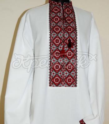 Мужская вышиванка "Красно-черные ромбы"