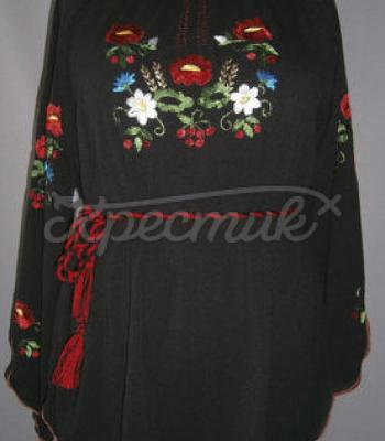 Вышиванка на шифоне черная купить Киев