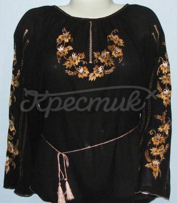 Черная женская шифоновая блузка купить Киев